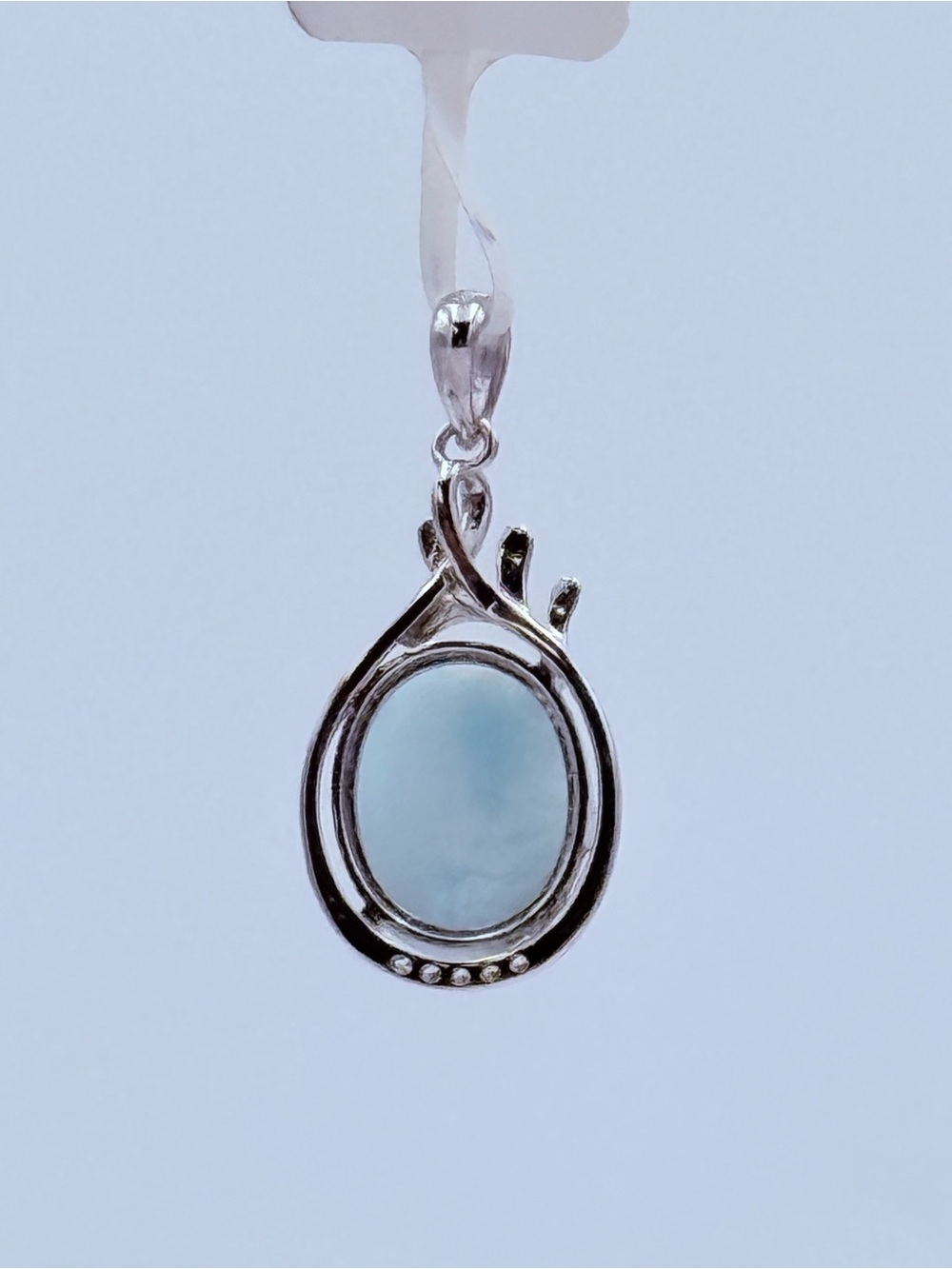 Genuine Larimar Sterling Silver 925 Pendant - Ocean Blue - NWT - Picture 7 of 7